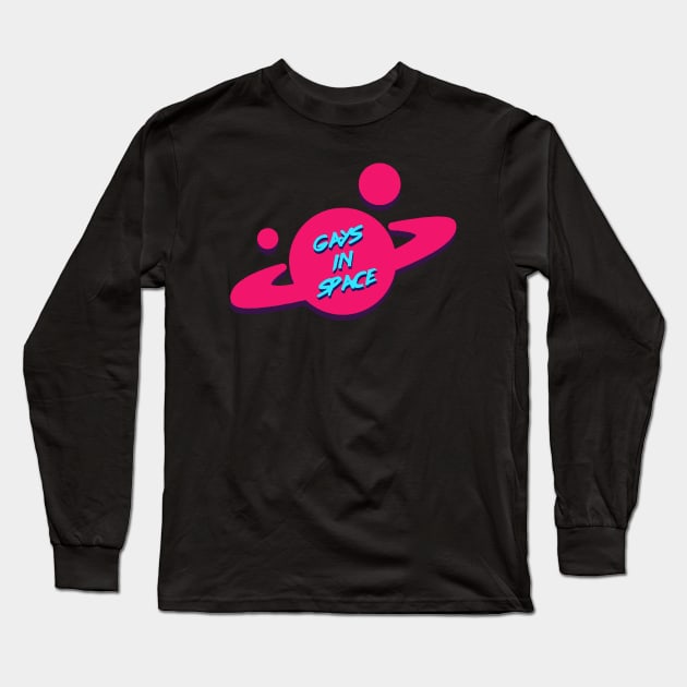 Gays In Space Retro Long Sleeve T-Shirt by hypergrid